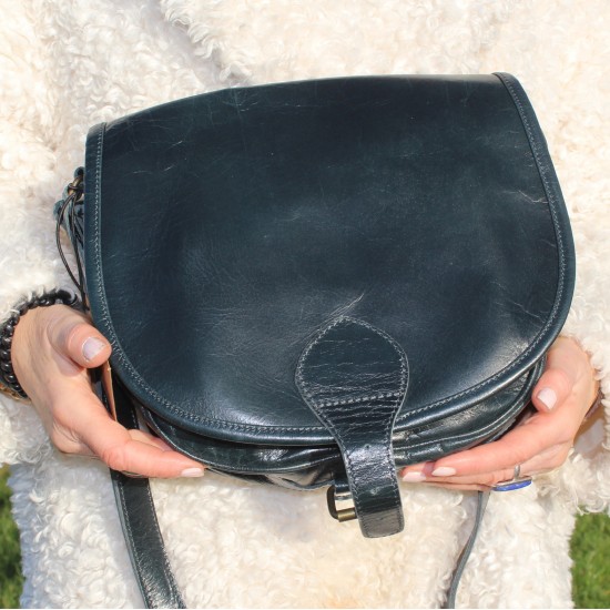 Isabelle saddle bag navy leather